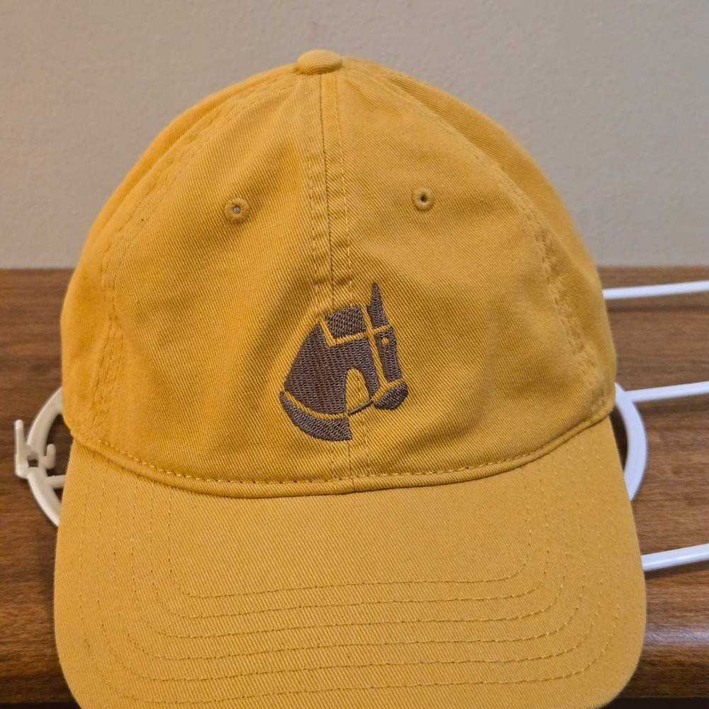 Otto Cap Mustard Yellow Horse Logo Dad Hat Adjustable Strapback Baseball Cap